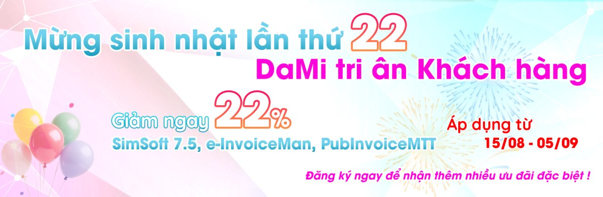 Ưu đãi đặc biệt nhân dịp kỷ niệm 22 năm thành lập DaMi